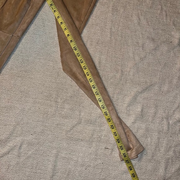 Missguided Nude Faux Suede High Waisted Skinny Trousers - Picture 4 of 9